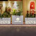 Decorative Gray Garden Planters With Hollow out Patterns And Green Plants For Outdoor Commercial