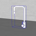 Sleek Modern Stainless Steel Faucet on Gray Countertop with Minimalist Design