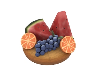 Modern cartoon fruit cartoon watermelon 3d model