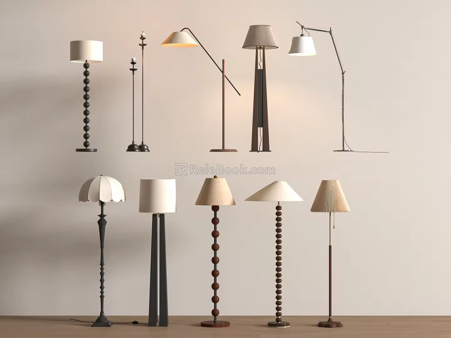 Modern Middle Style Floor Lamp 3d model