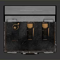 Open Black Leather Case With Three Weapons Yellow And Black Cylindrical Design