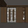 Modern Bookshelf Interior With Wooden Panels Marble Backdrop And Decorative Shelves Displaying Books