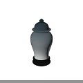 Elegant Ceramic Jar With Gradient Color Lid Knob And Black Base Decorative Design 3d model