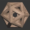 Contemporary Handcrafted Wooden Geometric Polyhedron Furniture Decor With Openwork Structural Design