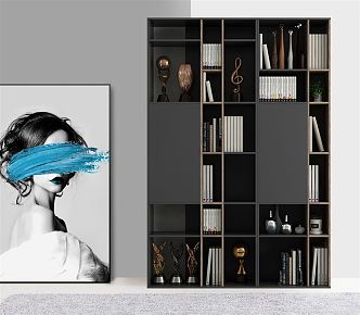 Modern bookcase 3d model