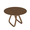 Modern Round Wooden Dining Table With Unique Geometric Legs Design 3d model