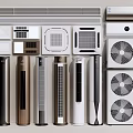 Assorted Styles of Air Conditioners and Fans Including Wall Mounted Tower and Cabinet Units