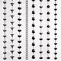 Garden Ornaments Featuring Hanging Metal Chains And Flower Shaped Decorative Pieces