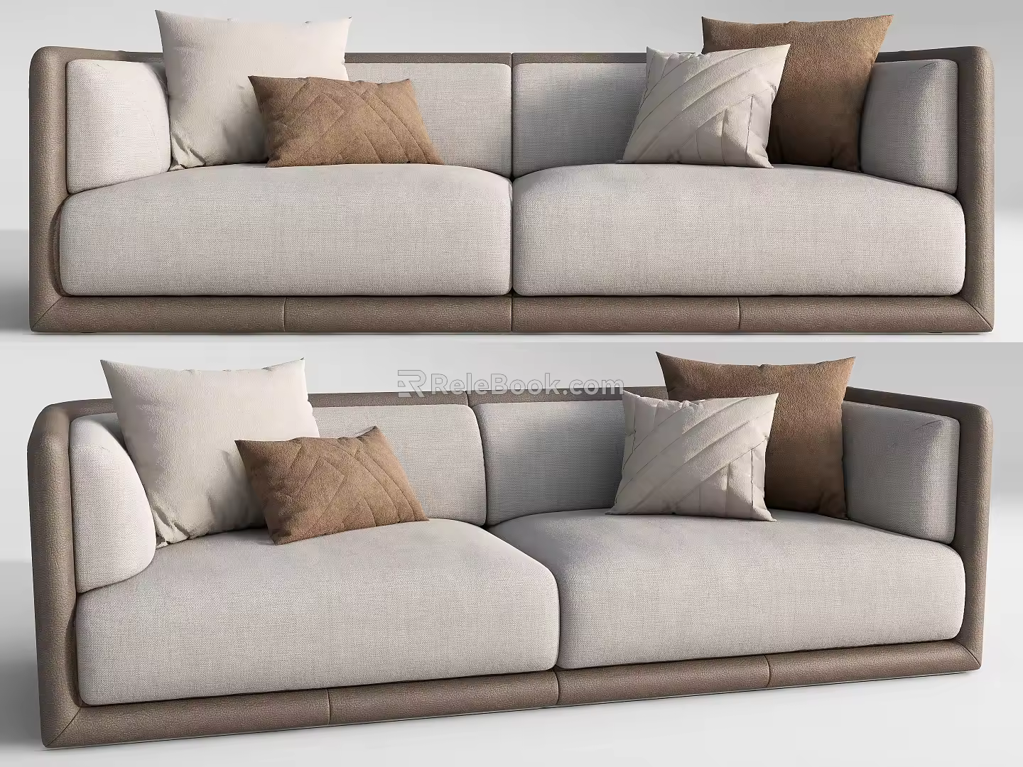 Modern double sofa multiplayer sofa 3d model