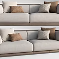 Modern double sofa multiplayer sofa 3d model