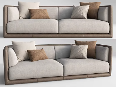 Modern double sofa multiplayer sofa 3d model