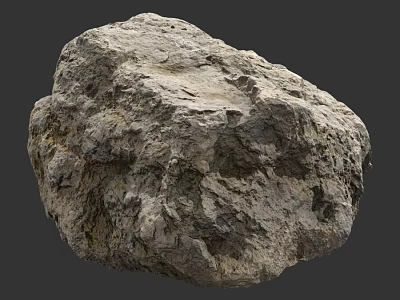 Natural Stone Block With Rough Surface And Solid Wood For Decor Projects 3d model