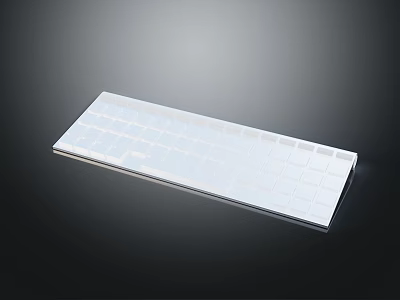 Sleek White Keyboard Design With Flat Key Layout And Smooth Surface 3d model