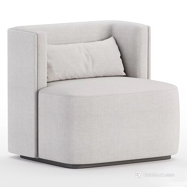 Light Gray Fabric Single Sofa With Armrest And Comfortable Cushion In Modern Design 3d model
