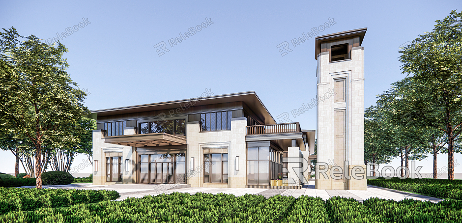 Jianou Sales Office Building Neoclassical Sales Office Building model