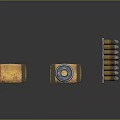 Military Weapon Equipment Featuring Ammunition Boxes Artillery Shell And Bullets 3d model