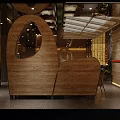 Elegant Modern Restaurant Interior With Wooden Decor Ambient Lighting And Seating Area