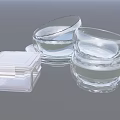 Transparent Kitchen Storage Containers Including Square Lidded Boxes And Stackable Round Bowls 3d model