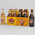 Stewarts Cream Soda And Root Beer Bottles With Glasses For Refreshing Beverages