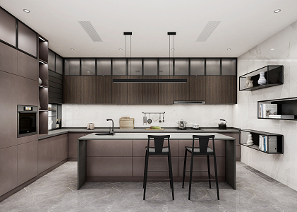 modern kitchen space 3d model