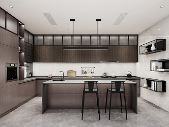 modern kitchen space 3d model