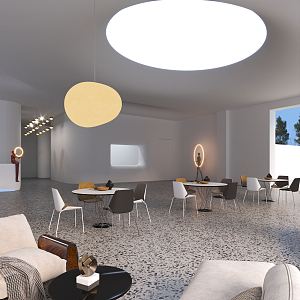 Modern Hall Simple Resort Hotel Lobby White Theme Science Fiction Advanced Future 3d model