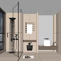 Modern Bathroom Interior Design With Glass Shower Vanity And Large Mirror