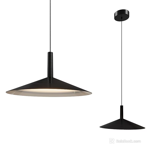 Modern Black Pendant Light With Dome Shade For Kitchen Dining Room Lighting 3d model