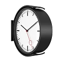 Black Framed White Dial Wall Clock With Black Hands And Red Second Hand 3d model