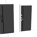 Modern Security Door With Steel Construction Secure Lock System And Textured Design 3d model