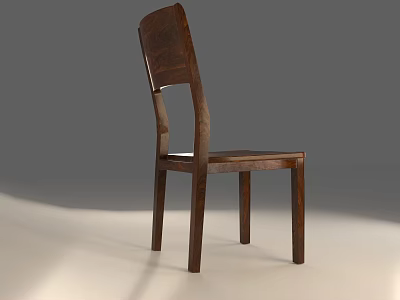 Wooden Modern Dining Chair With Curved Backrest And Smooth Surface Design For Home Dining Room 3d model