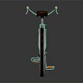 Vintage Style Bicycle With Green Frame Pink Wheels And Black Seat