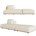 Modern White Sectional Sofa Upholstered Design With Modular Seats And Wooden Legs