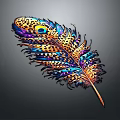Vibrant Peacock Feather With Colorful Spotted Patterns And Iridescent Details