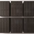 Modern Six Dark Wooden Wardrobes With Panel Doors And Organized Arrangement