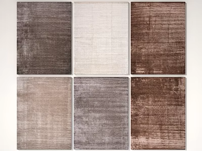 Assorted Square Rugs in Various Colors with Textured Patterns for Home Decor 3d model