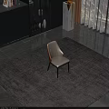 Modern Luxury Dining Chair With White Leather Seat Brown Accent Backrest And Black Metal Legs