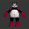 Cute Tech Inspired Animated Game Character With Gray Body Pink Gloves And Silver Mechanical Parts