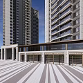 Modern High Rise Residential Building Exterior With Glass Entrance And Metal Facade Design