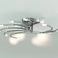 Modern Curved Crystal Ceiling Light With Metal Frame And LED Lighting For Home Interior