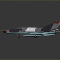 Sleek Detailed 3D Rendered Fighter Jet Model With Gray White Red Colors And Red Nose