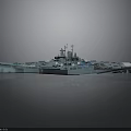 Large Military Aircraft Carrier With Flight Deck And Naval Superstructure