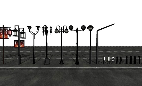 Landscape lights Lawn lights Floor lights High pole lights Garden lights Outdoor lights Garden lights 3d model