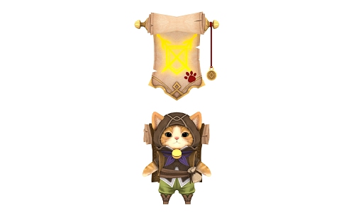 Modern game character sub-era cat character 3d model