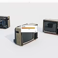 Three Vintage Televisions With Classic Retro Design And Old Fashioned Style
