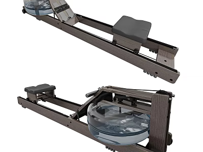 Water Rowing Machine With Transparent Tank Adjustable Seat And Slide Rail For Home Gym 3d model