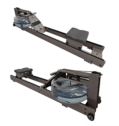 Water Rowing Machine With Transparent Tank Adjustable Seat And Slide Rail For Home Gym 3d model