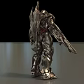 Futuristic Robotic Combat Weapon With Armored Metal Structure And Sci Fi Design