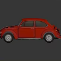Classic Red Volkswagen Beetle Car With Vintage Design And Shiny Exterior 3d model