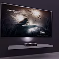 Modern TV Displaying Sci Fi Series With Projector And Ultra HD Screen 3d model